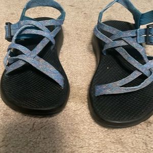 Women’s Chaco Sandals light blue and pink.  Size 6